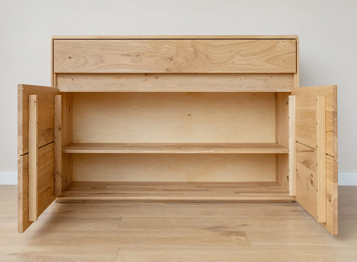 Komoda drewniana DIVISIONE oświetlenie led 123 cm dąb olejowany - ZIDIV07