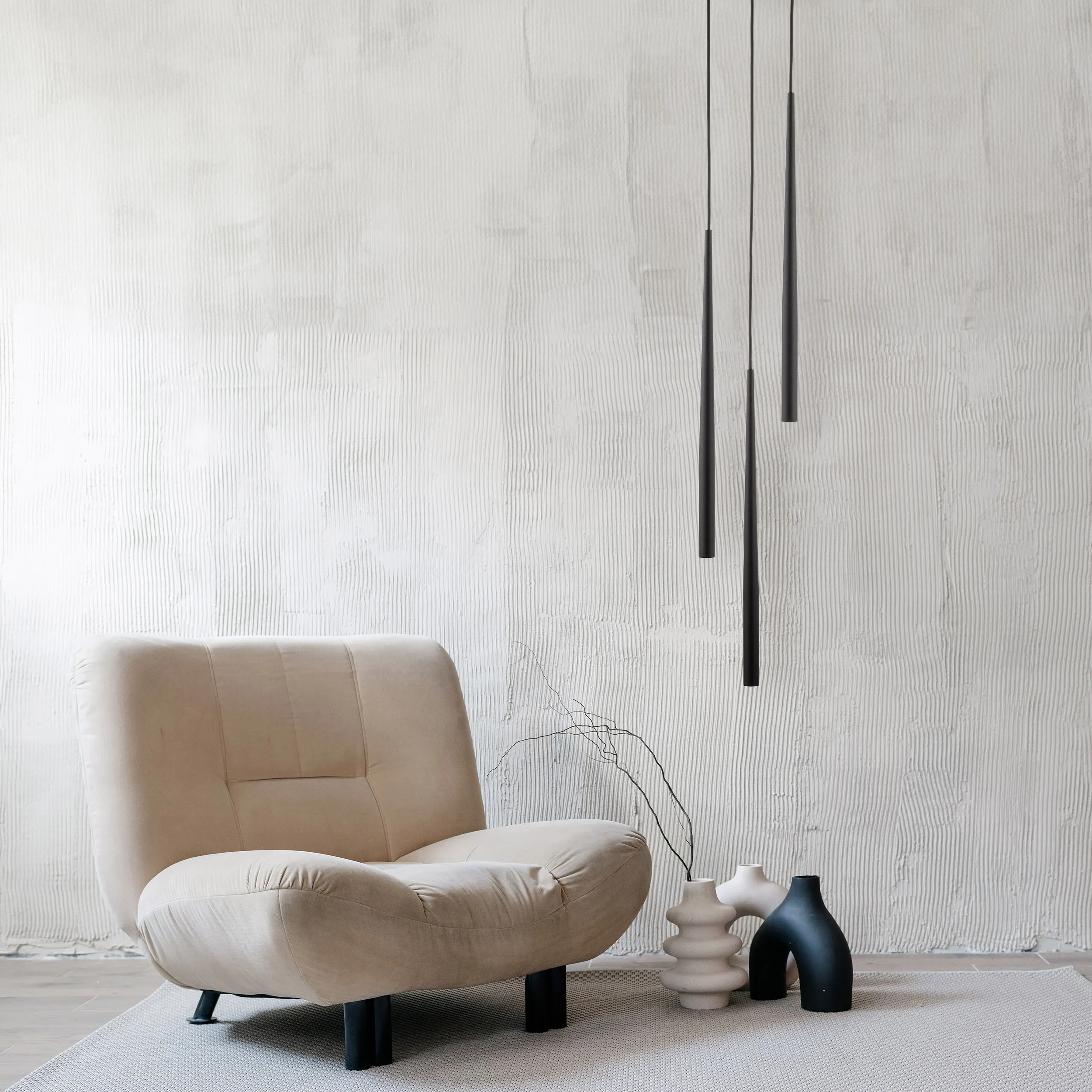 Lampa wisząca PIANO czarna na okrągłej podstawie 139x20cm - TK_10113