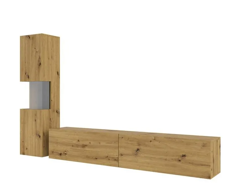 Meblościanka AVA stojąca/wisząca dąb artisan