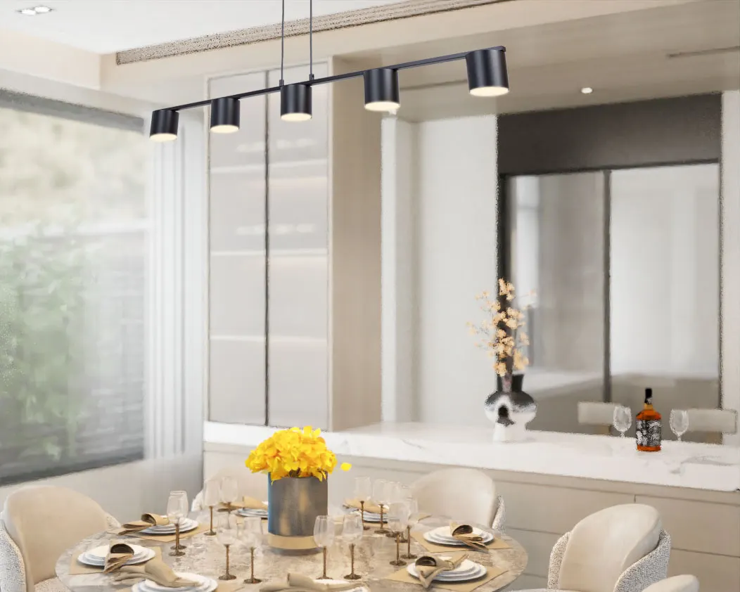 Lampa wisząca stalowa MILA 5 czarna - SI_41345