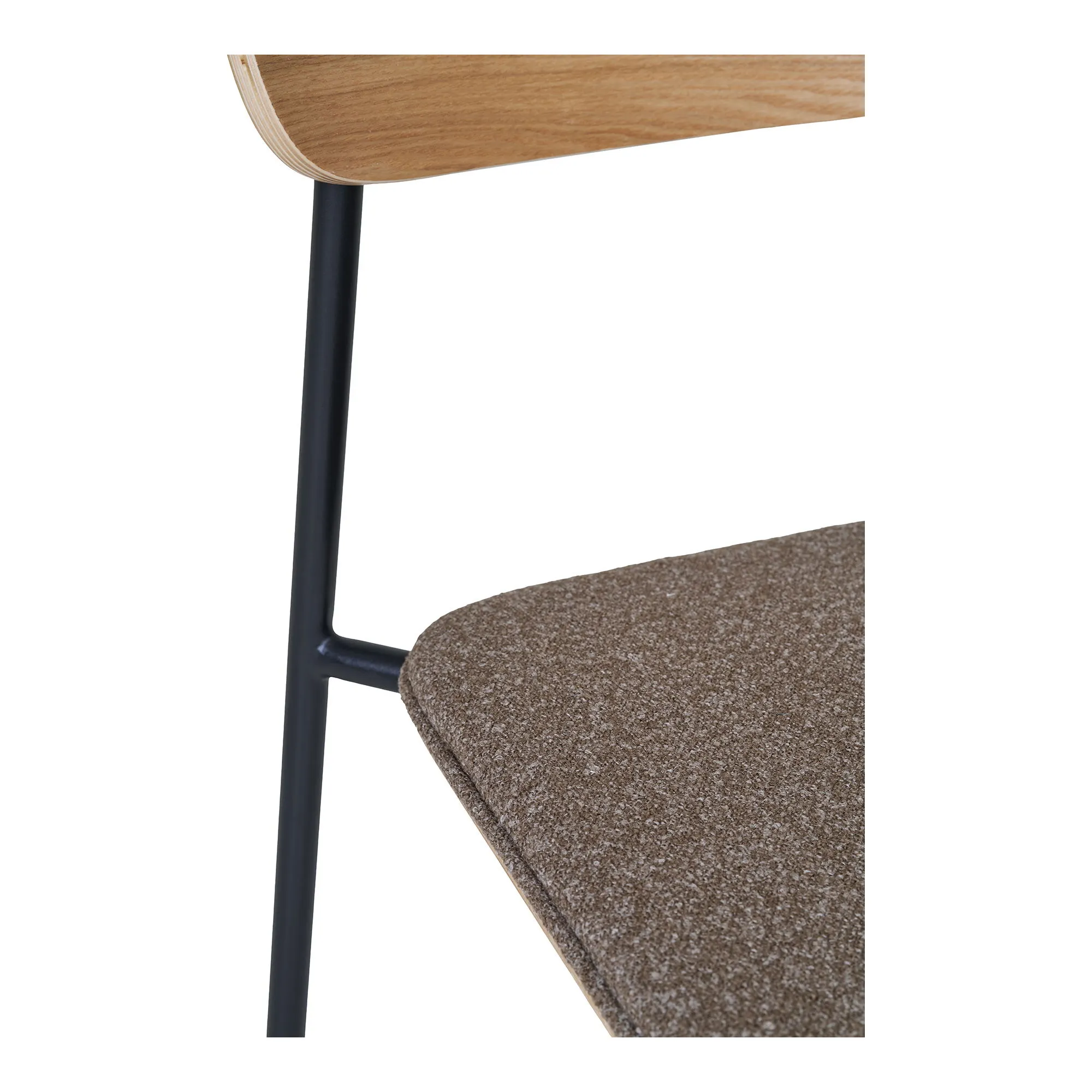 Krzesło z tapicerowanym siedziskiem ESTEPONA oparcie ze sklejki - naturalny, brązowy - 1001380