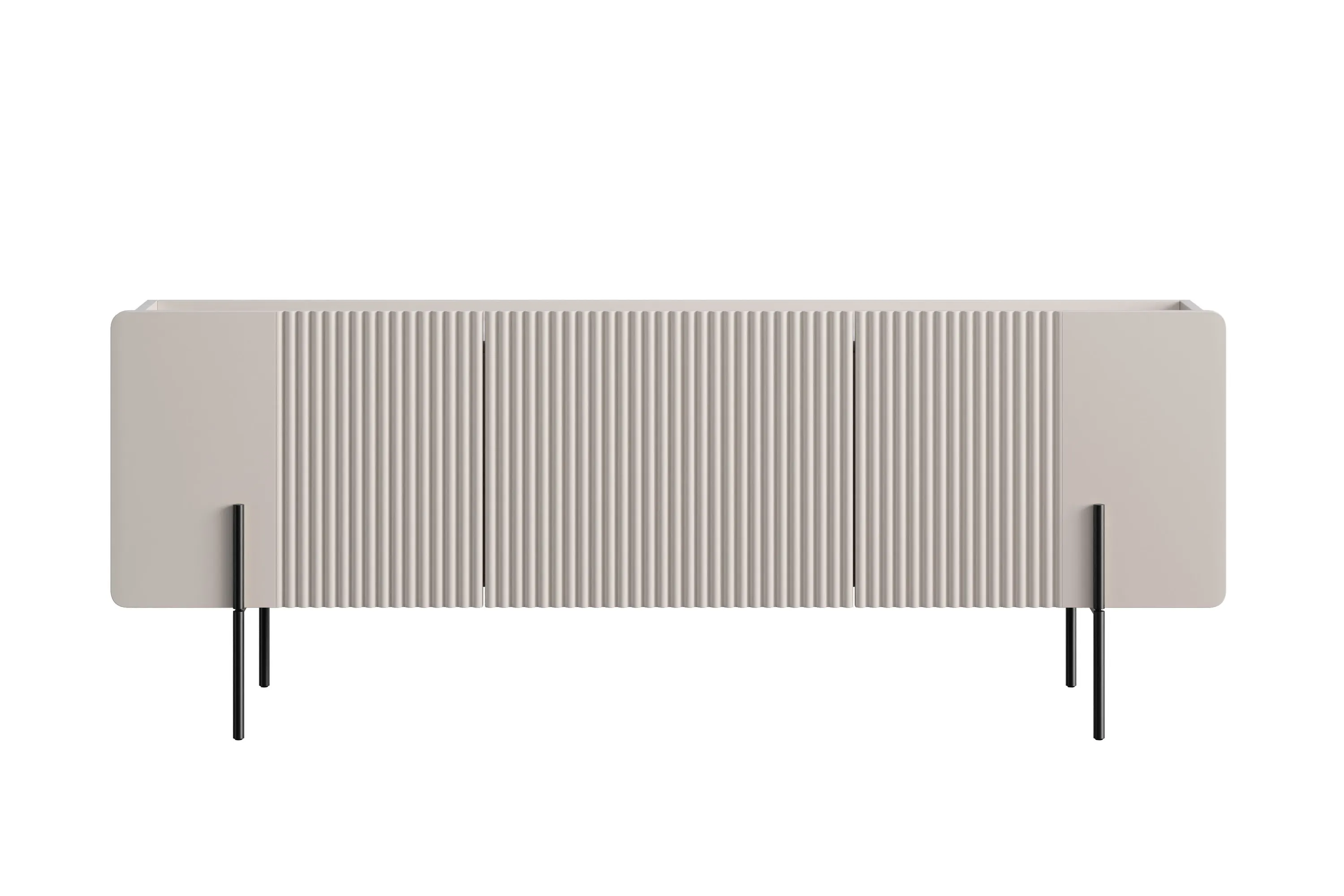 Szafka RTV 2-drzwiowa z 1 szufladą MALMI 150cm - kaszmirowa czarne nogi - B_167033