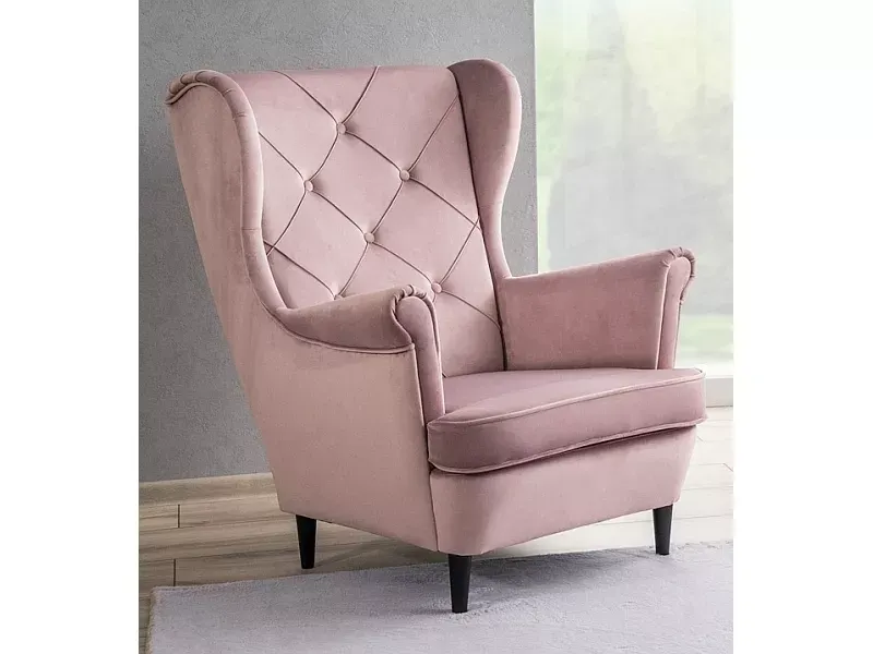 Fotel LADY VELVET Bluvel 52 antyczny róż wenge Signal