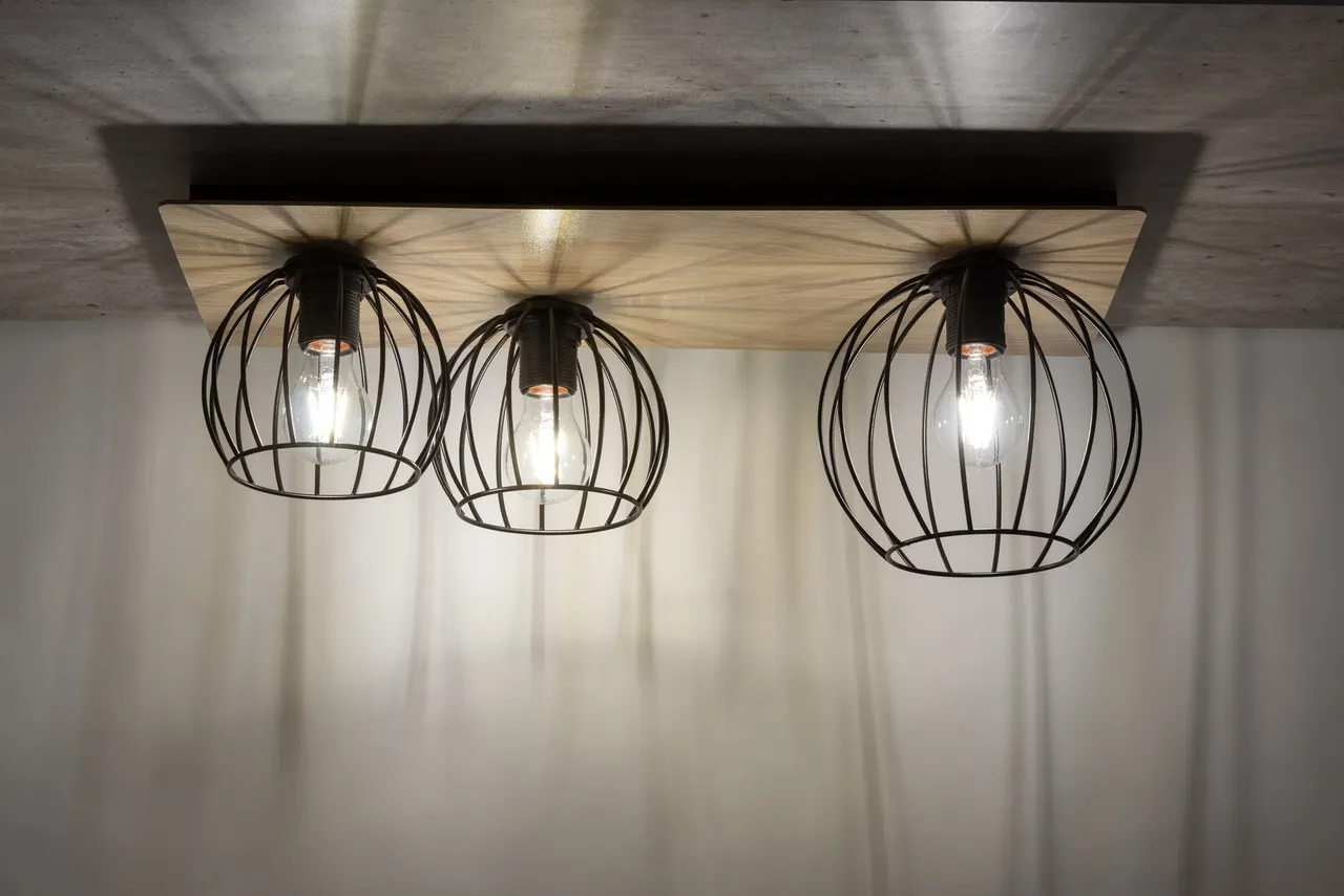 Lampa sufitowa/plafon CYBER 3 prostokąt brązowo-czarny - SI_32359