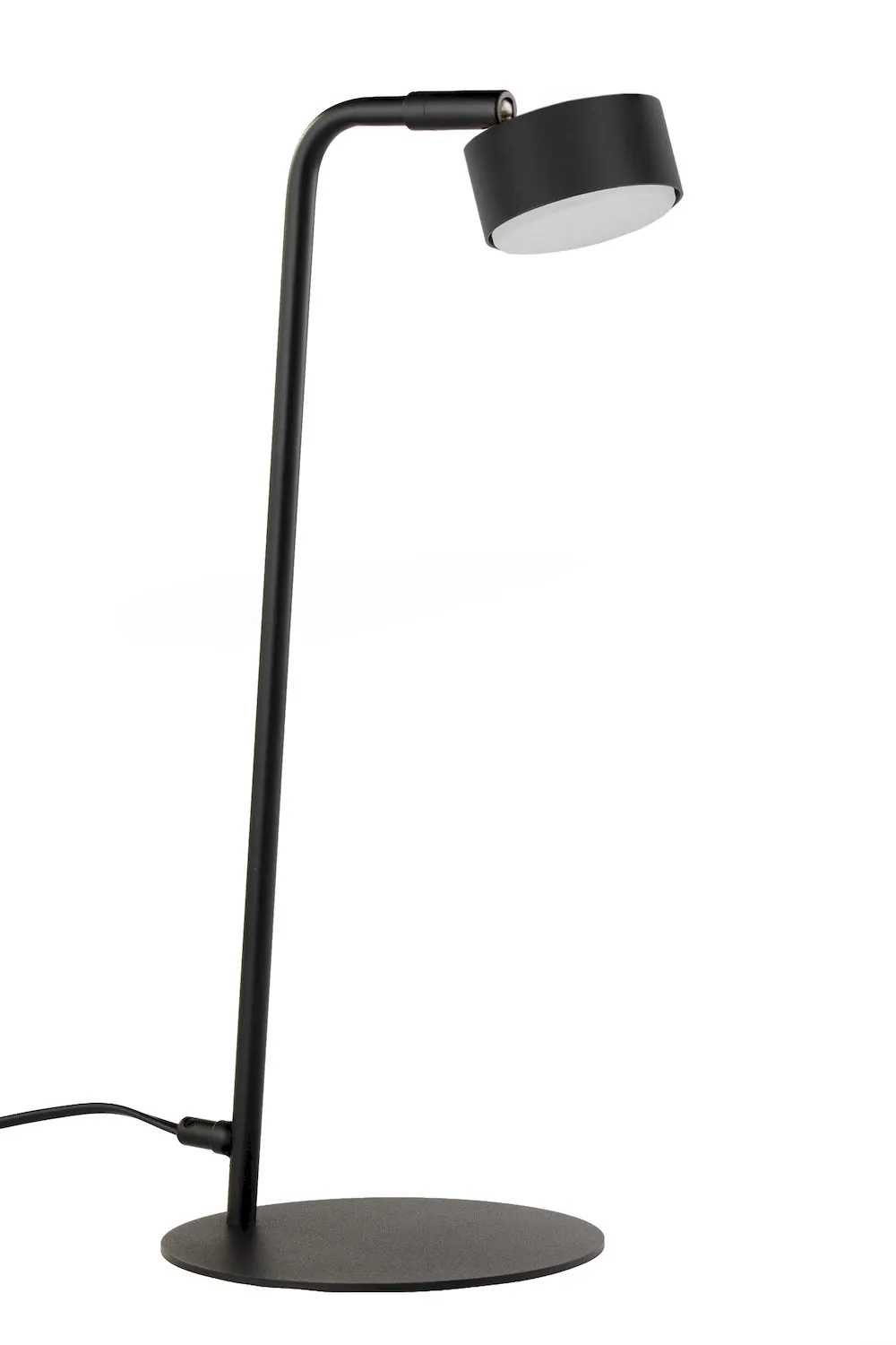 image lampa stołowa, lampka biurkowa, stalowa konstrukcja, czarna kolor, okrągła podstawa