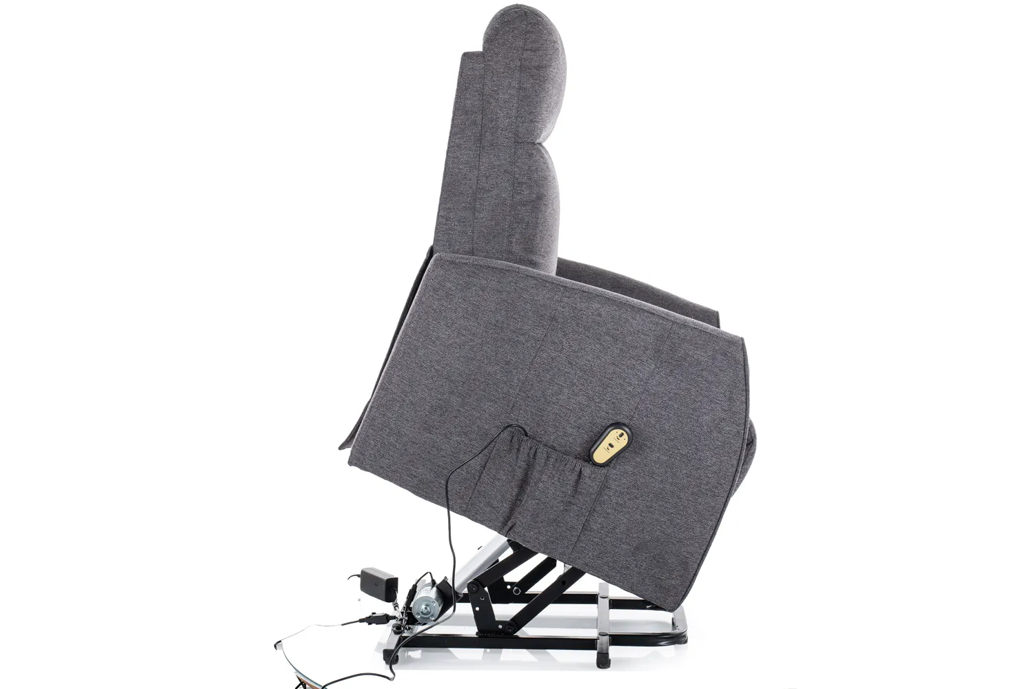 Fotel rozkładany elektrycznie LETO Funkcja pionizacji ciemny szary BREGO 18 - LETOBRCSZ