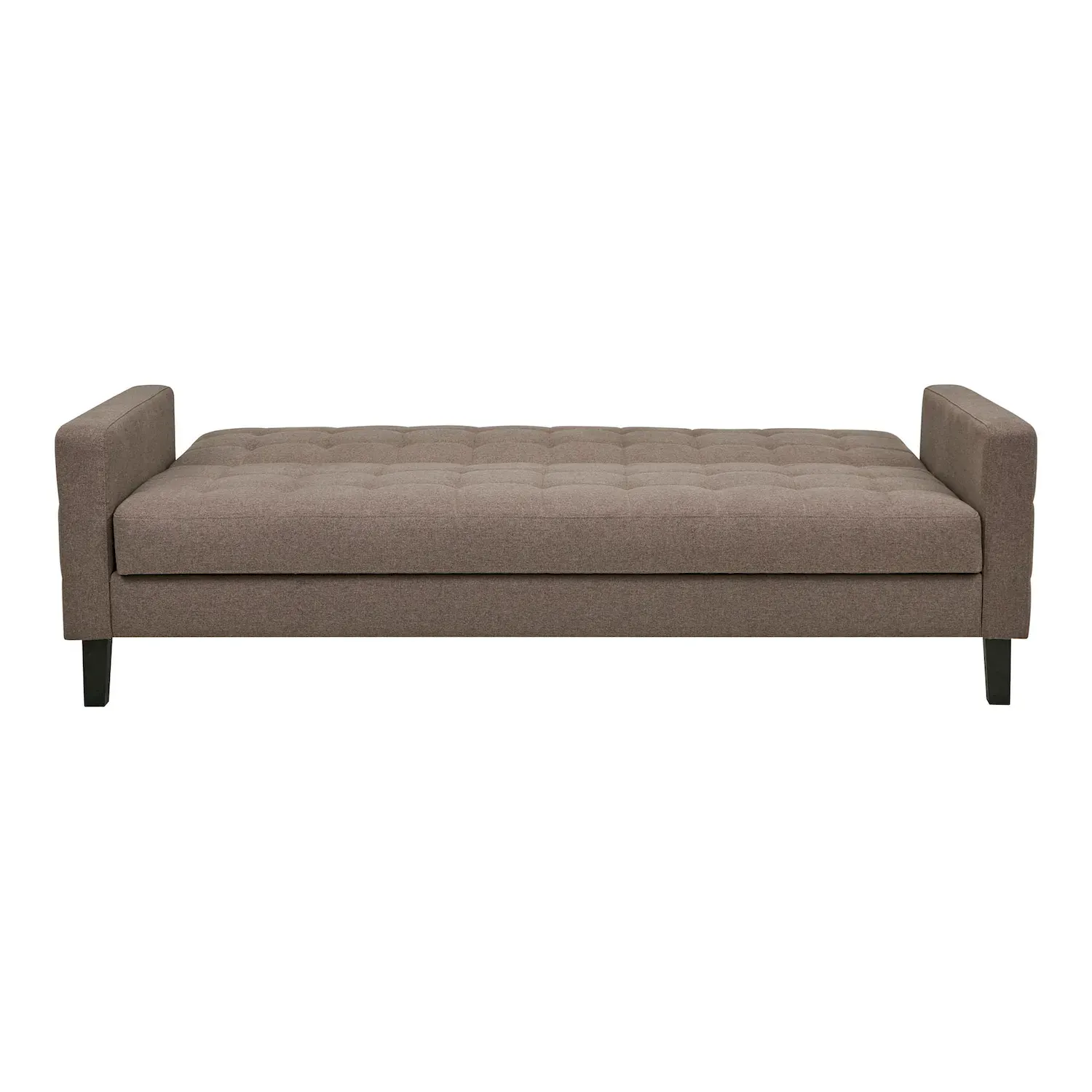 Sofa rozkładana MILTON 204cm pikowana brązowa czarne nogi - 1352010