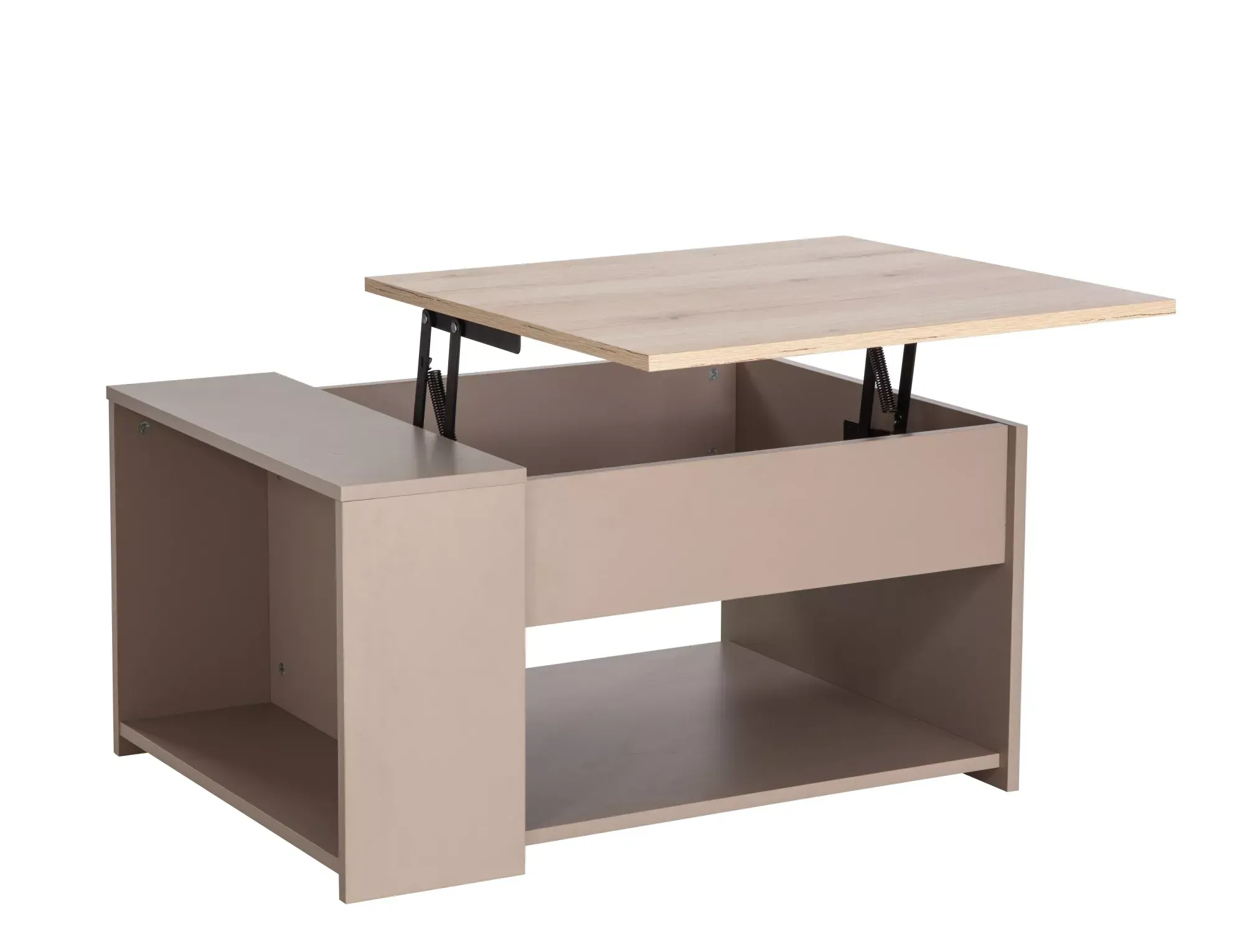 Stolik kawowy DROP 80x60 regulowany dąb alpejski/beż - DROPDBE