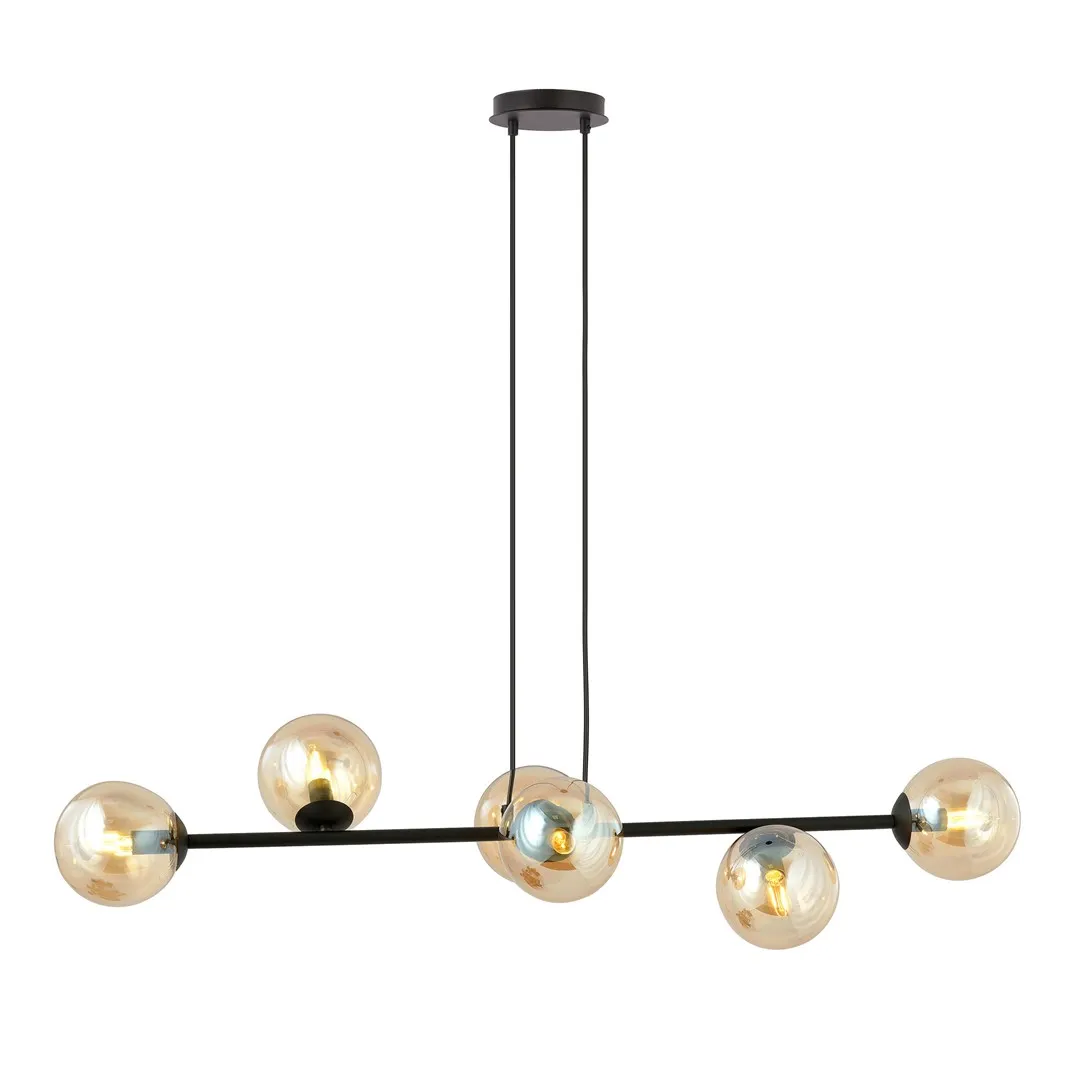 Lampa wisząca ROSSI 6 czarny miodowy Lampa wisząca ROSSI 6 czarny miodowy