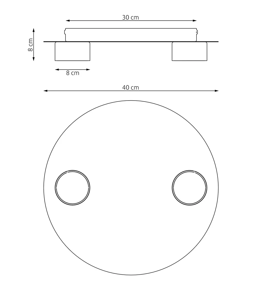 Lampa sufitowa okrągła PIXO 2 BL - 1443/2