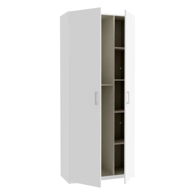 Szafa 2-drzwiowa HOME NOOK 2 drążki i półki 90cm biała — zdjęcie 5