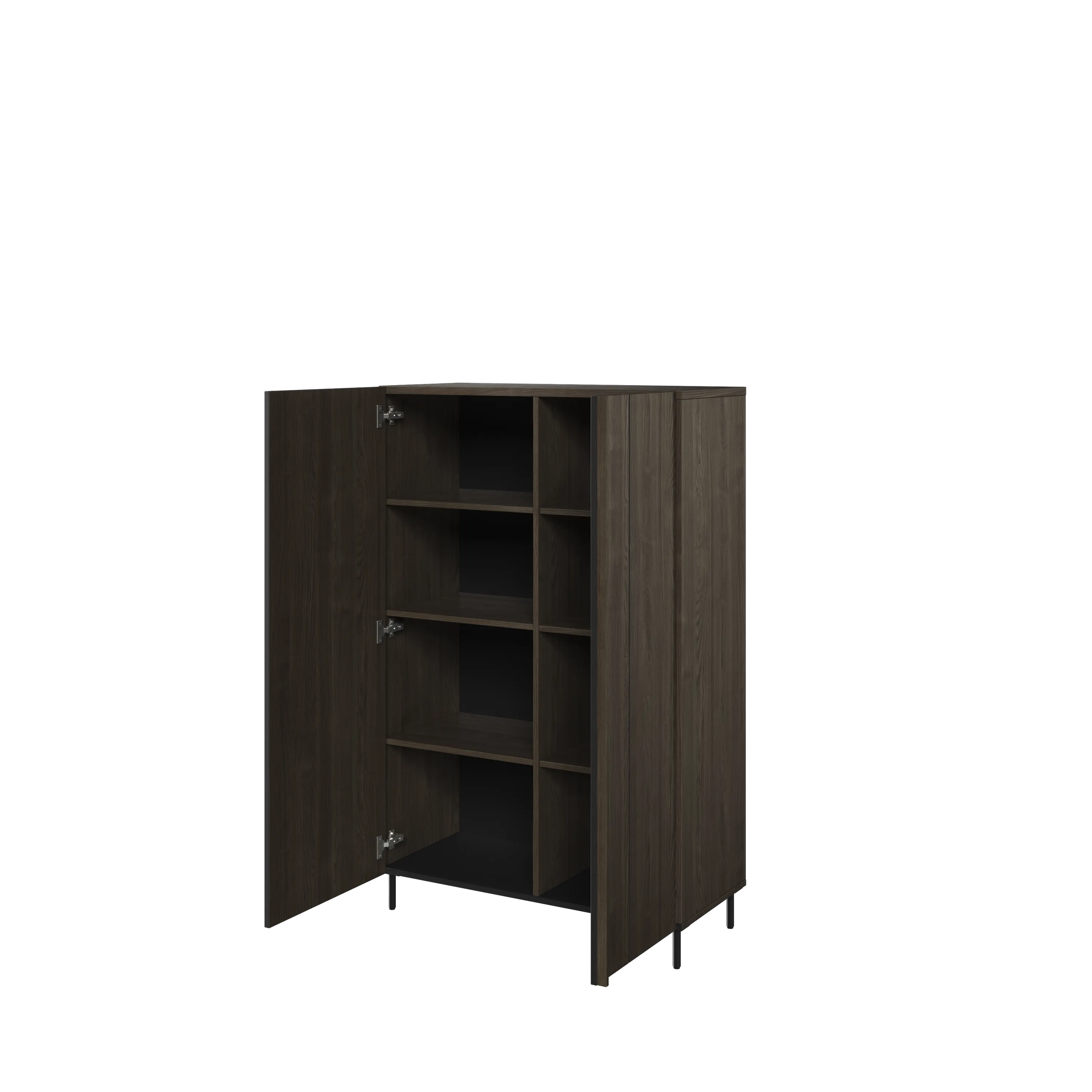 Szafka 2-drzwiowa z lamelami Piemonte PE-05 jesion portlandzki/czarna - PE5JCZ