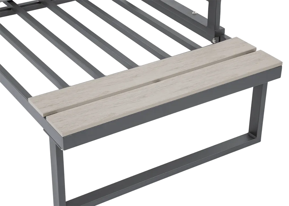 Narożnik ogrodowy modułowy EMERSON ze stolikiem jasnoszary - FG003443