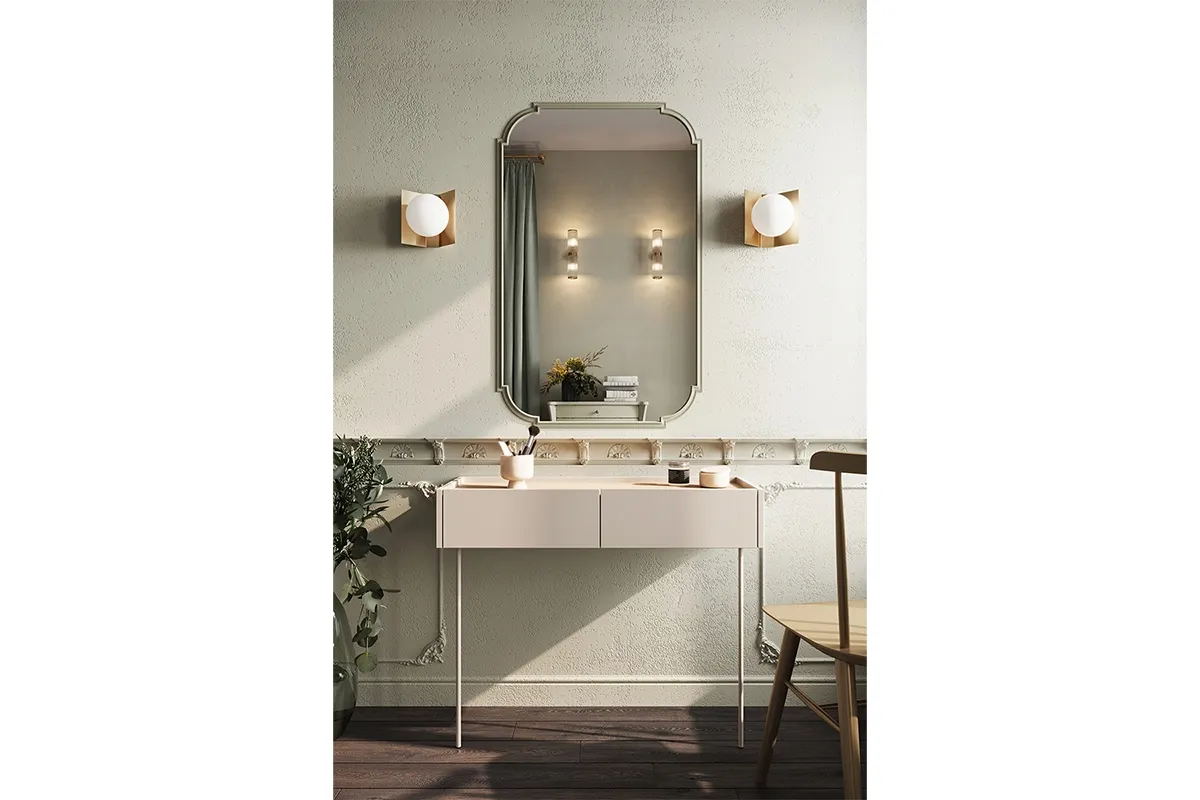 Toaletka - konsola DESIN 2 szuflady - kremowa - dąb nagano - B_149166