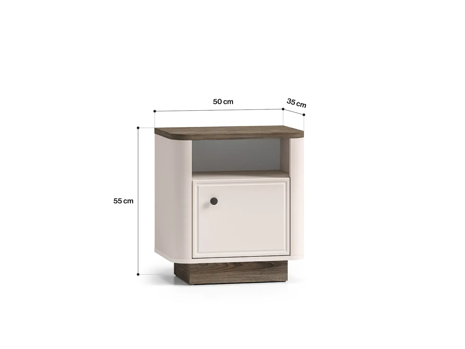 Szafka nocna 1-drzwiowa VILAVIO 07 dąb windmill dark cashmere - 1VILA07-001