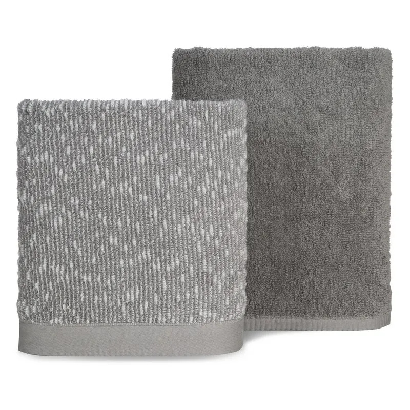 KOMPLET RĘCZNIKÓW 2 50X90 CM, 70X140 CM STALOWY - EU_403538