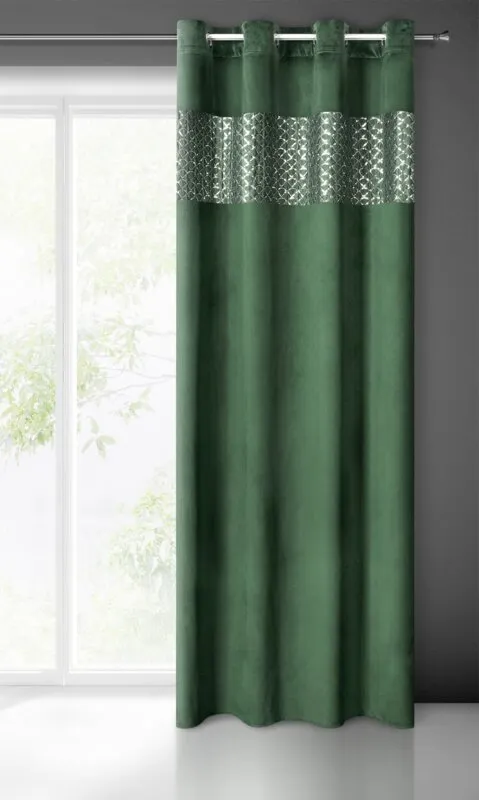 ZASŁONA GOTOWA MARGOT 140 X 250 CM CIEMNOZIELONY - EU_373191