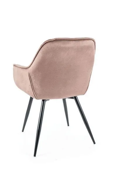 Krzesło tapicerowane CHERRY MONOLITH beżowe pikowane/metalowe nogi - CHERRYMOCBE