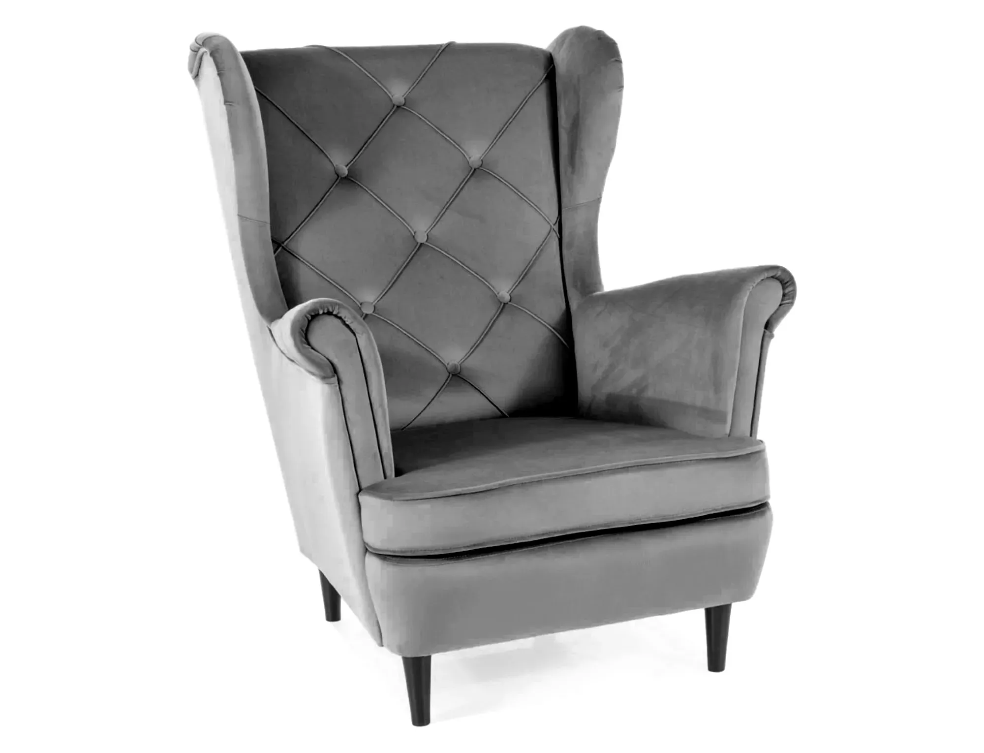 Fotel LADY VELVET Bluvel 14 szary wenge Signal — zdjęcie 2