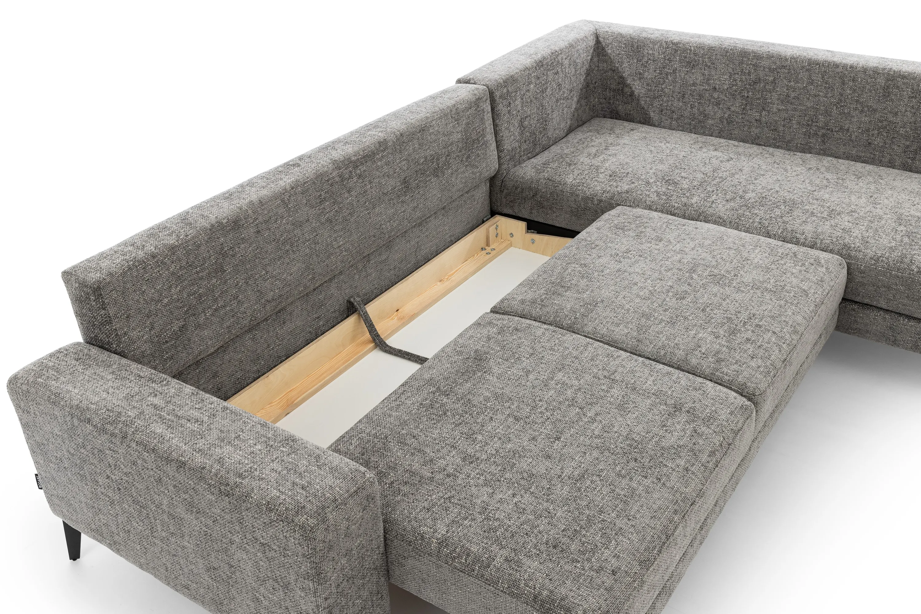 Narożnik rozkładany prawostronny ELENTIO (Magni 206.13) 280x220 cm z dwoma pojemnikami szary - B_162380