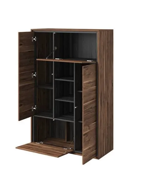 Komoda MUNDO 46 4-drzwiowa z wnęką wysoka dąb royalis touchwood 153x100x40cm - 24RTKT46