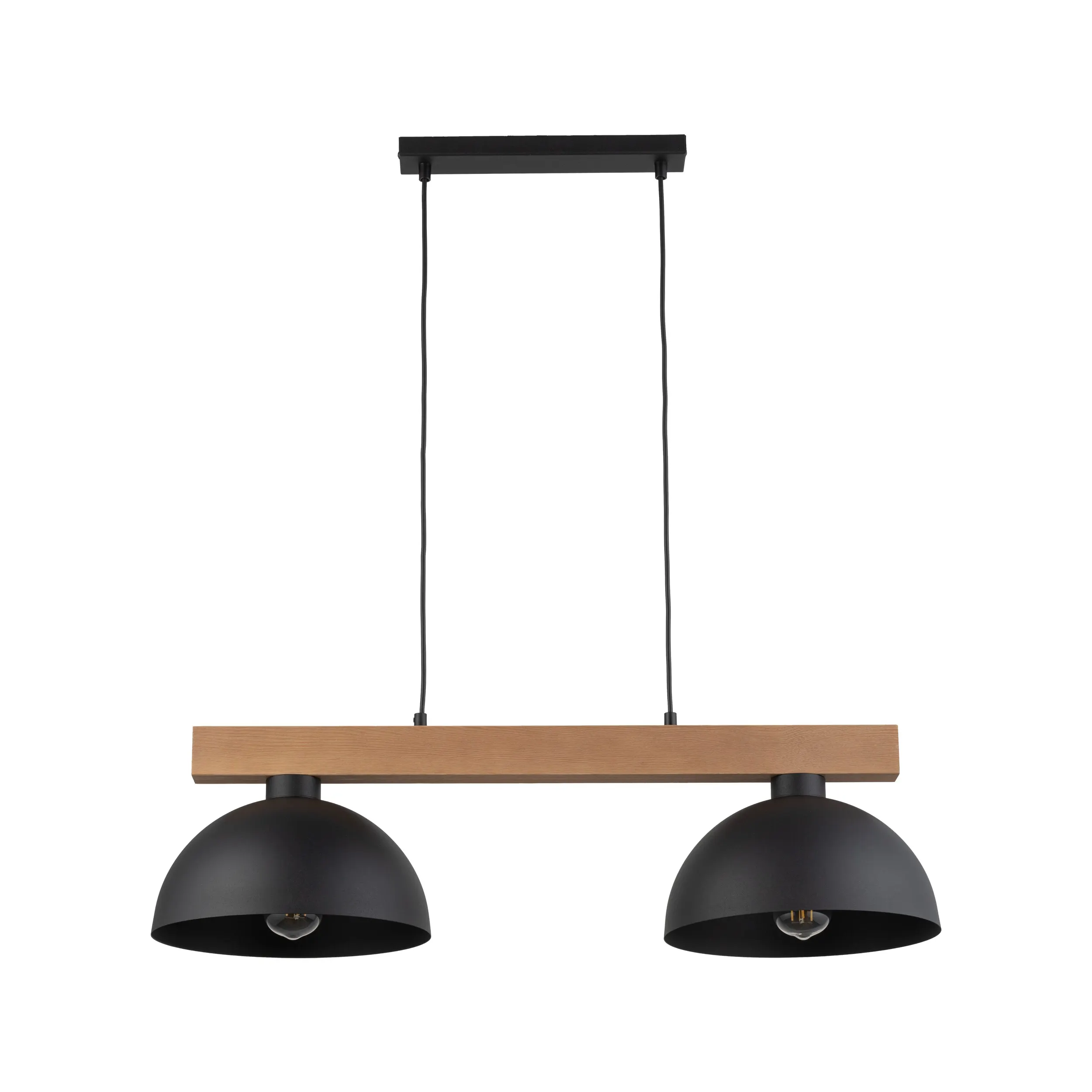 Lampa wisząca OSLO czarna z drewnianą listwą 120x83x33cm - TK_4711
