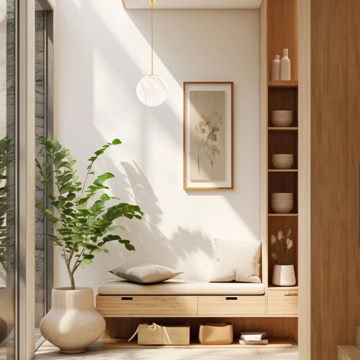 Lampa wisząca ALMIROS złoty szczotkowany, biało-brązowy marmur 148cm - 8447