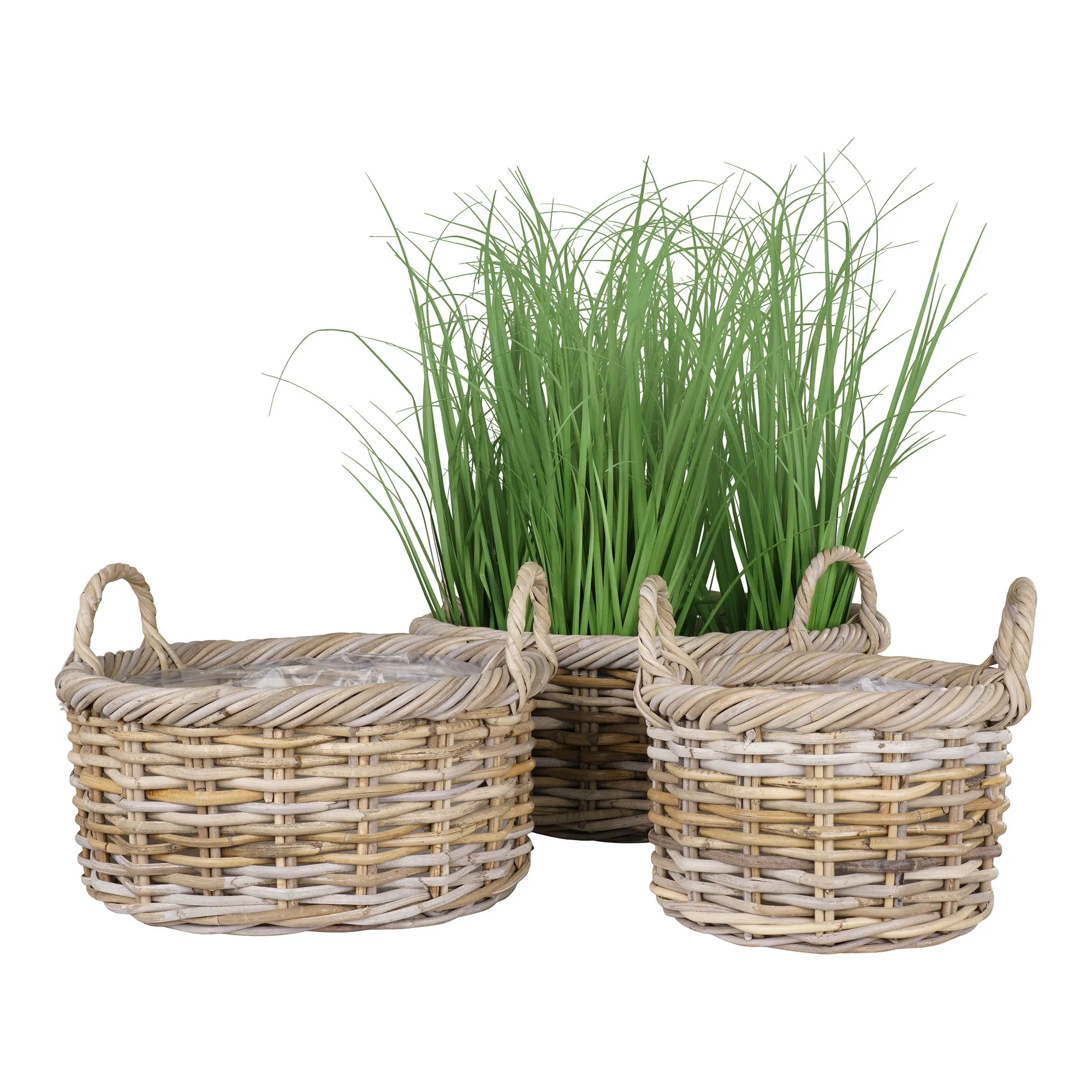 Kosze rattanowe KUTA zestaw 3 sztuk naturalny - 4401113