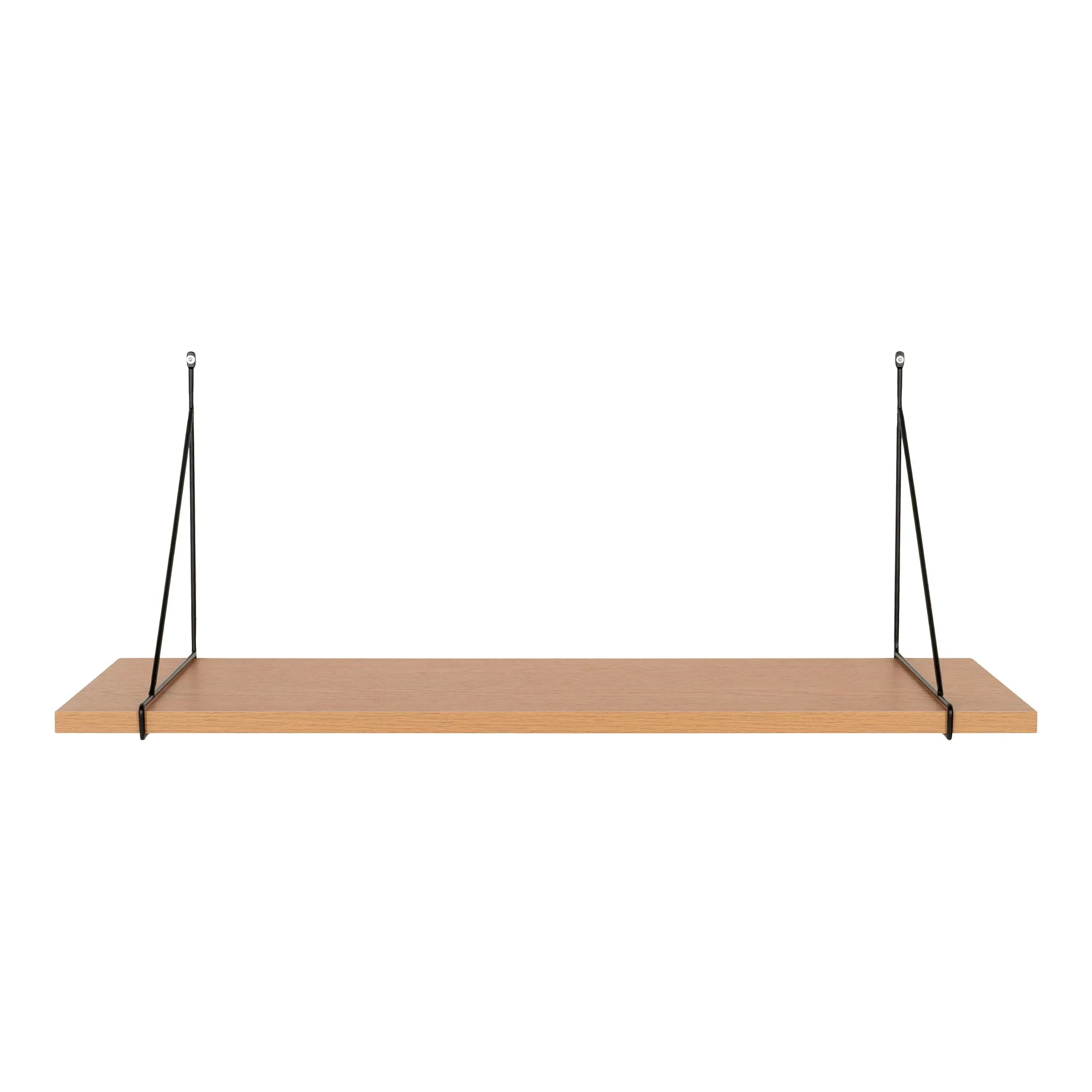 Półka ścienna CHIBA fornir jesionowy 80x29 cm - naturalny, czarny - 4291300