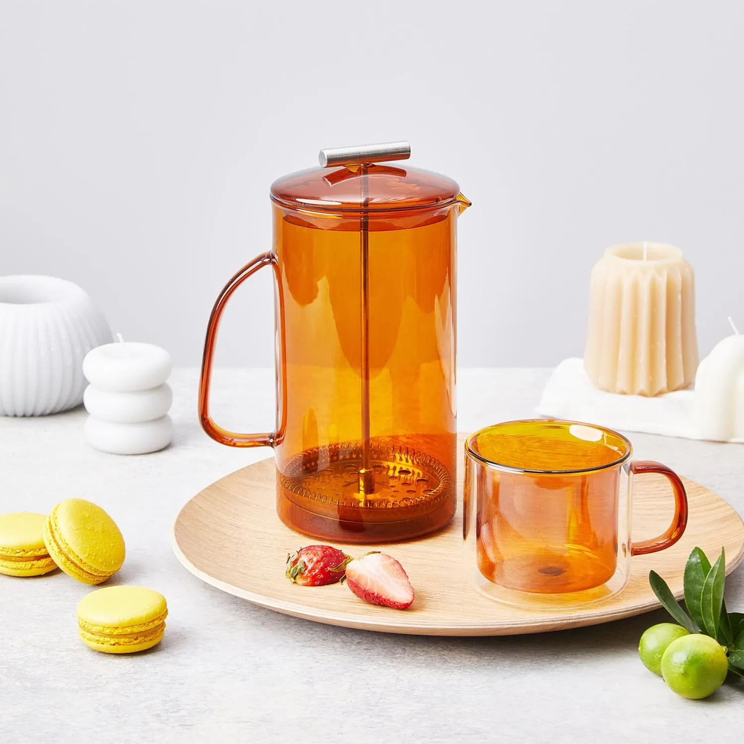 Szklanki do kawy i herbaty DUKA FARG 2 szt. 250 ml bursztynowe szklane - DK_1219735