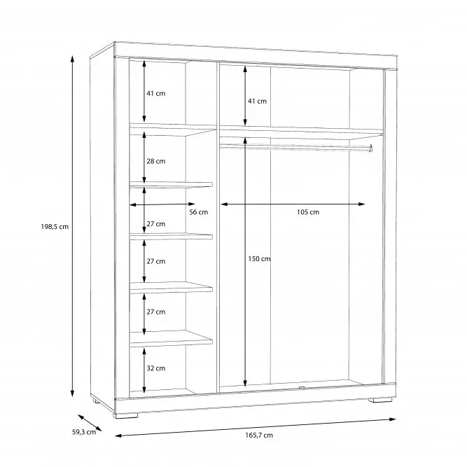 e4fb08ec3a7a679c842e9f9ed45939fa Szafa 3-drzwiowa SNOW - biały, chrom - SNWS83-C50
