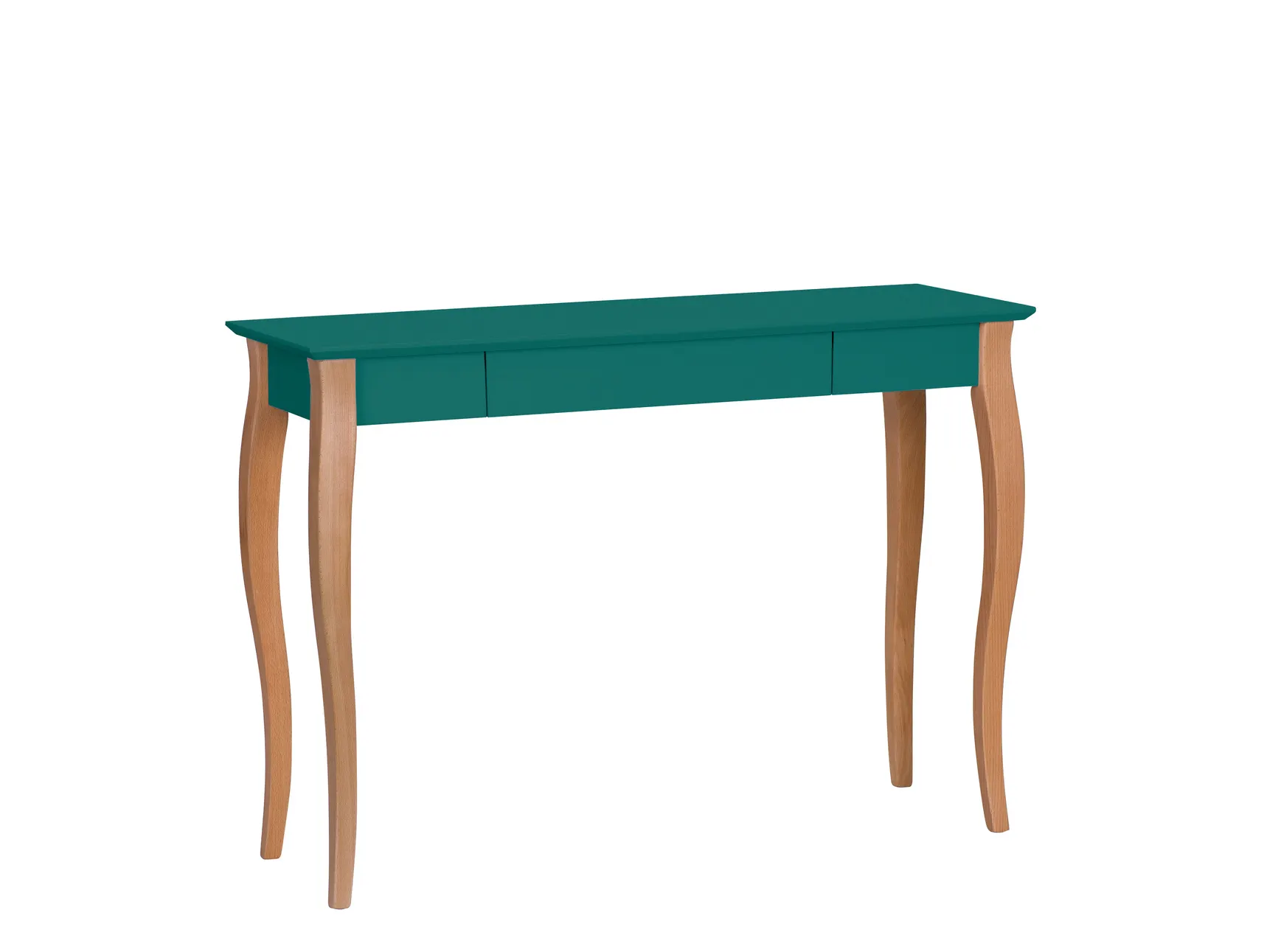 Biurko z szufladą LILLO 105x40 zielony blat/drewniane nogi Meble, Tabela, Biurko, Stół do jadalni