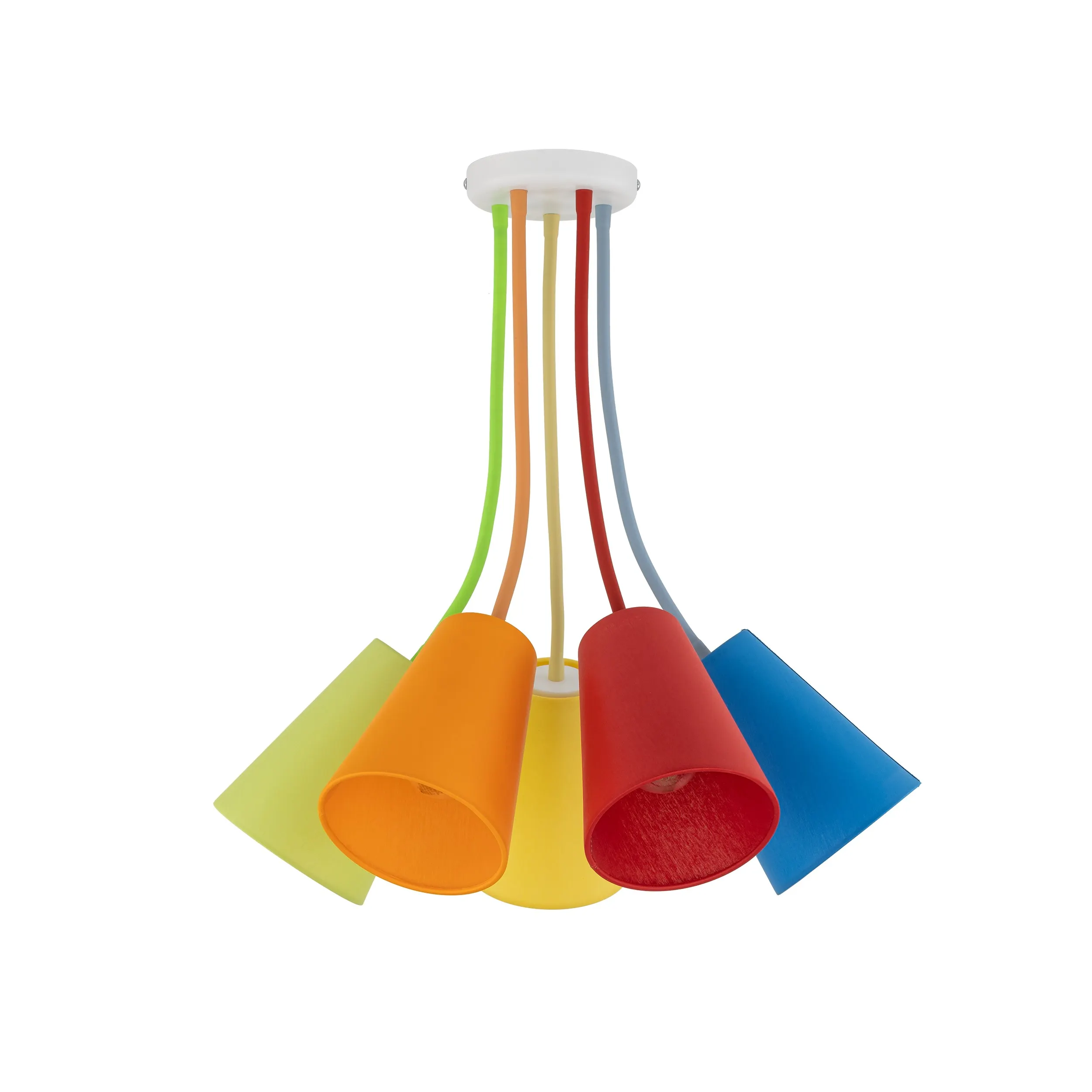 Lampa sufitowa WIRE COLOUR biała wielokolorowa zielona pomarańczowa czerwona niebieska żółta elastyczne ramiona 70x50cm