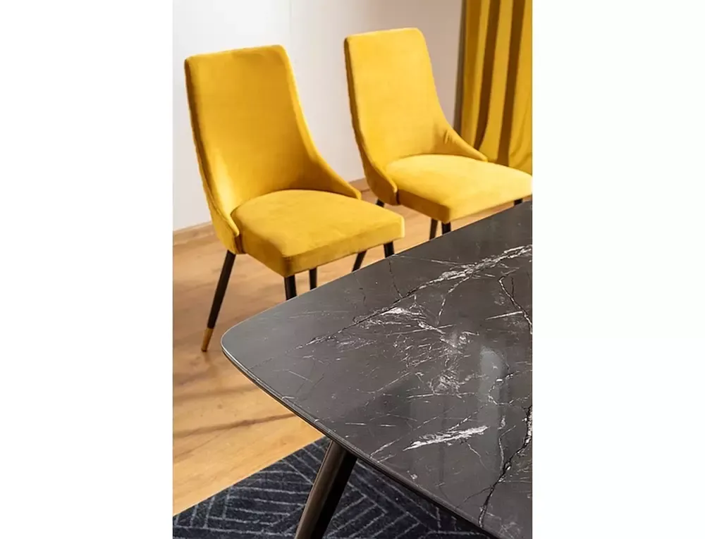 Stół CYRYL I 80x140 nowoczesny glamour, efekt kamienia Signal - CYRYLCC140