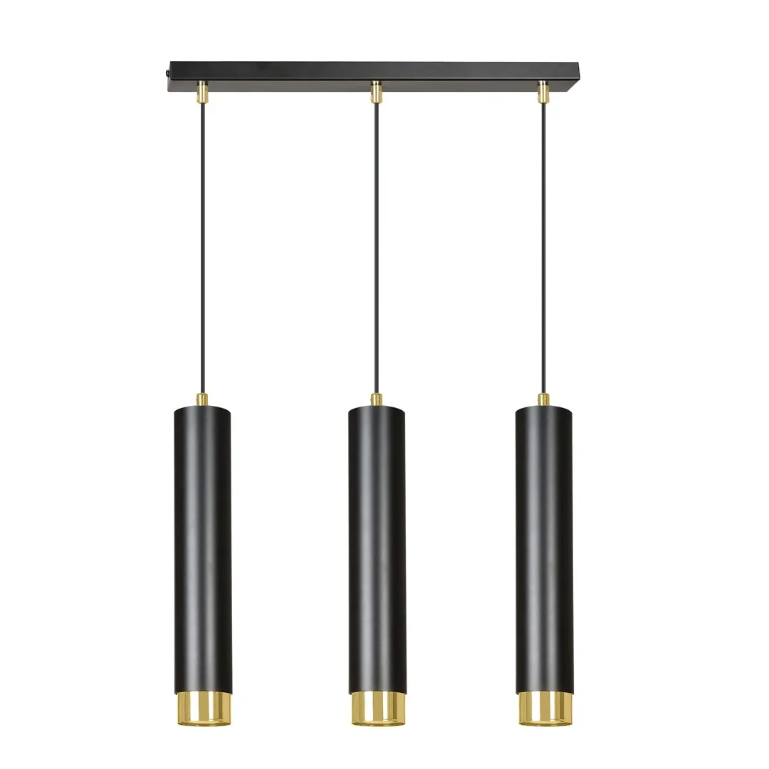 Lampa wisząca KIBO 3 czarny złoty