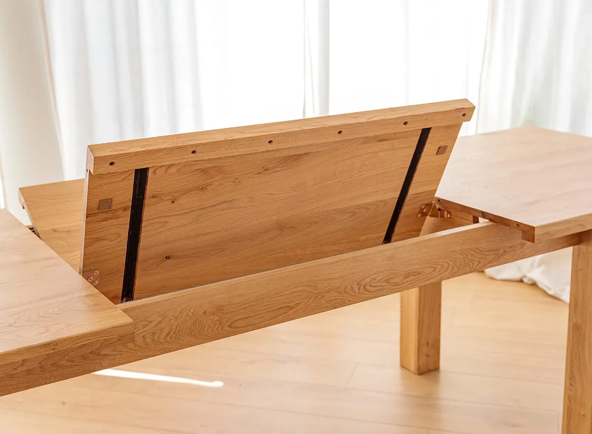 Rozsuwany stół dębowy GROSSI rozkładany 100x200-290 - dąb olejowany - GROSSI200X100