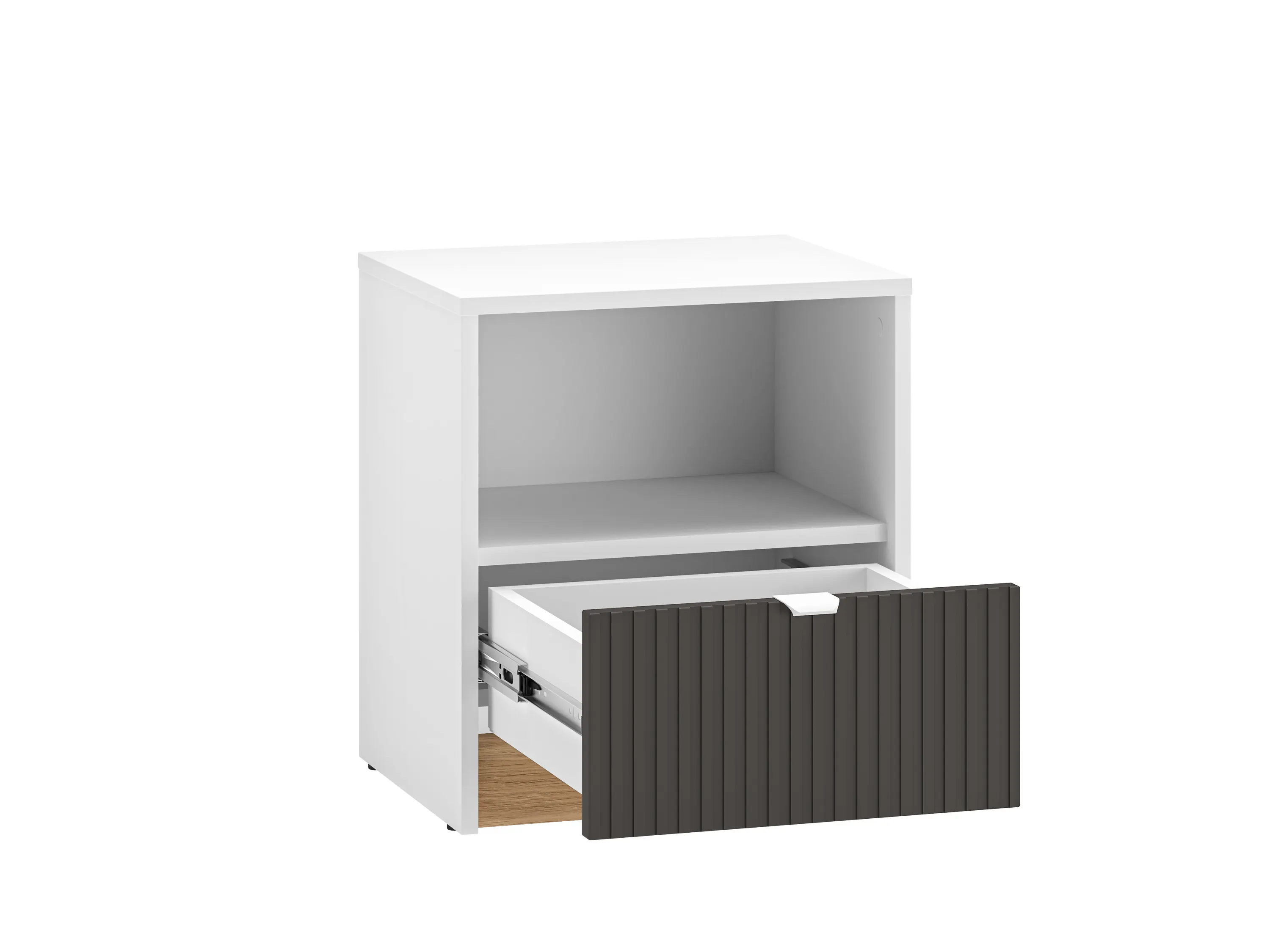 Szafka nocna z 1 szufladą TORINO 09 Biały, Castello, Grafit - 1TORI09-001