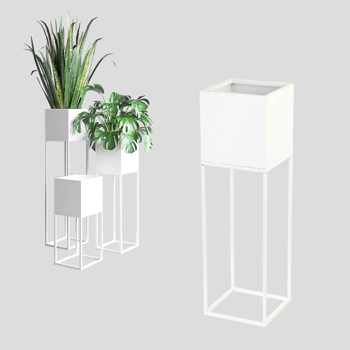 DONICZKA-osłonka na donice metalowa LORIENT M biała Słoik, plantator, Roślina doniczkowa, Ceramika, Wazon