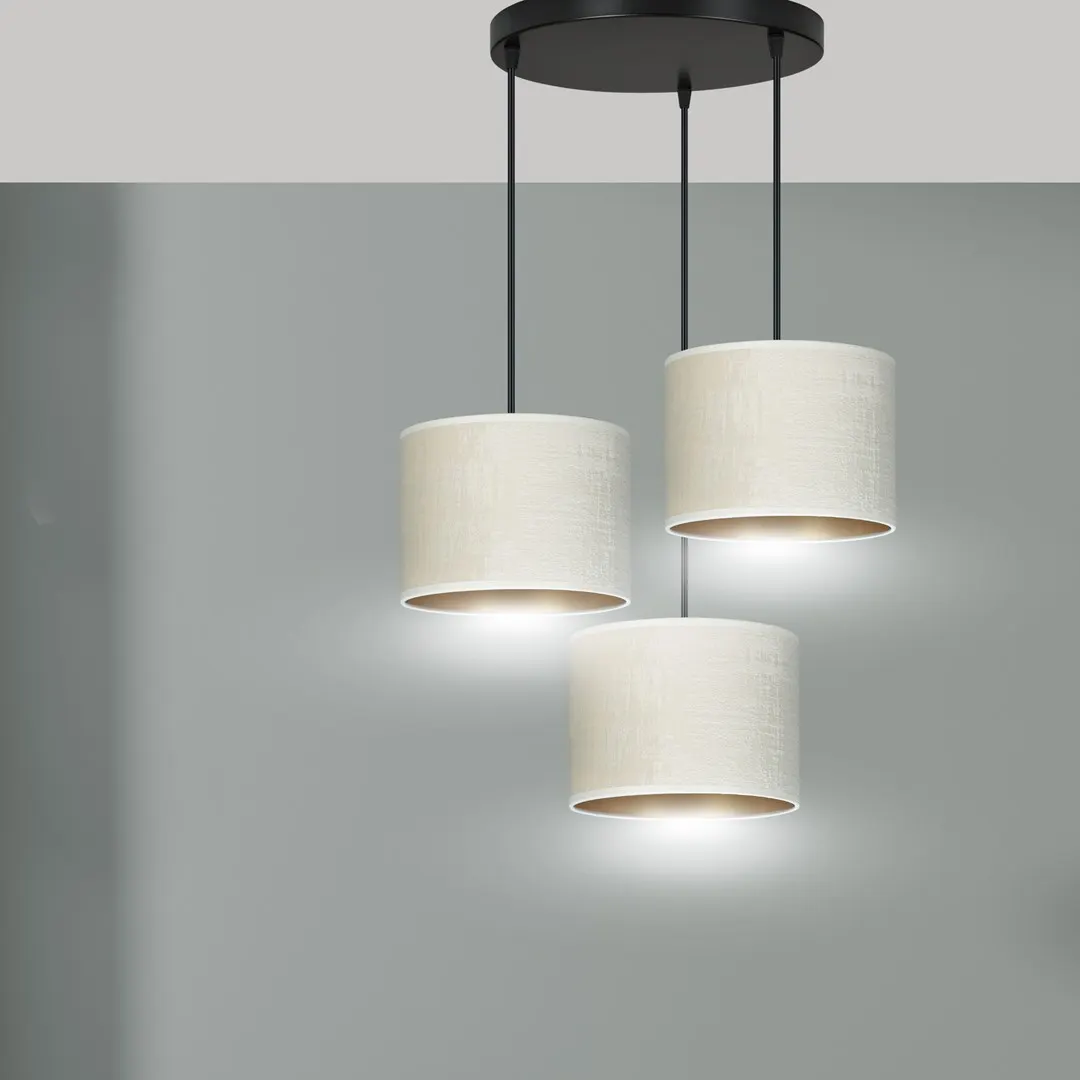 Lampa wisząca HILDE 3 PREM czarny biały — zdjęcie 9
