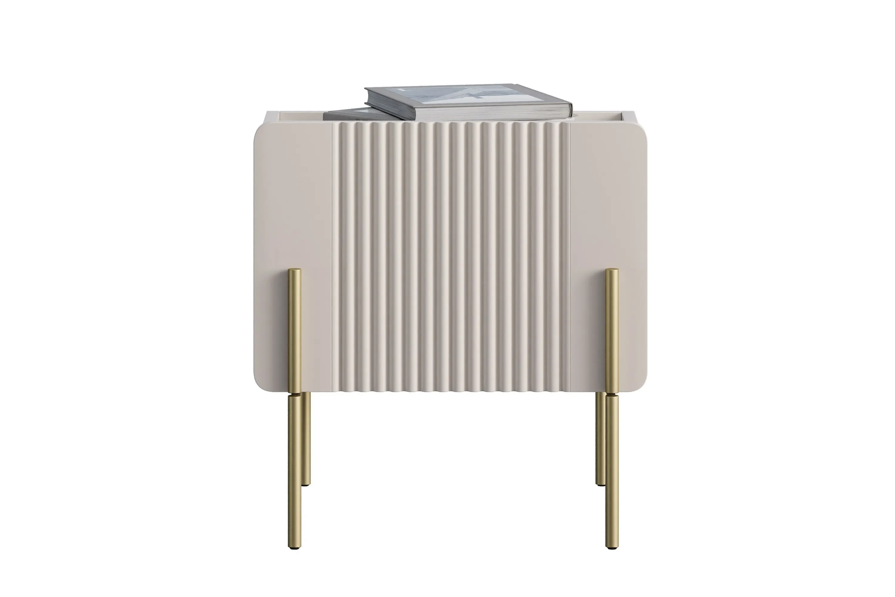 Szafka nocna z 1 szufladą MALMI 45cm - kaszmirowa - złoty nogi - B_167003