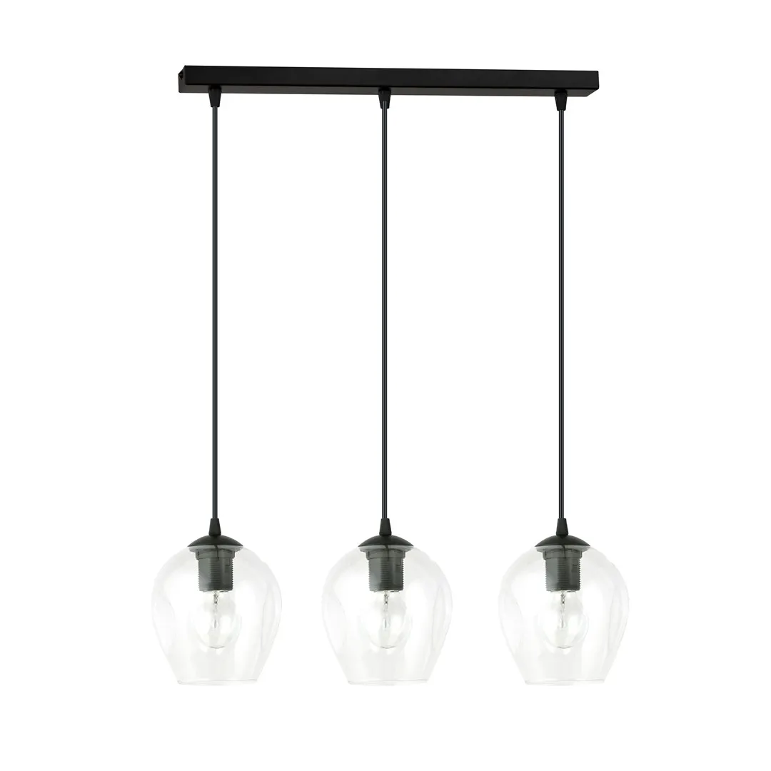 Lampa sufitowa ISTAR 3 czarny transparentny — zdjęcie 2
