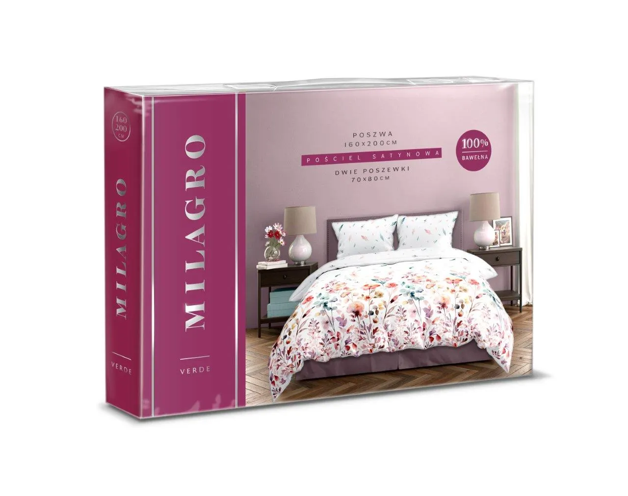 Pościel komplet MILAGRO VERDE 001 satyna bawełniana 160X200+2x70X80 wielokolorowa - FARO_29944
