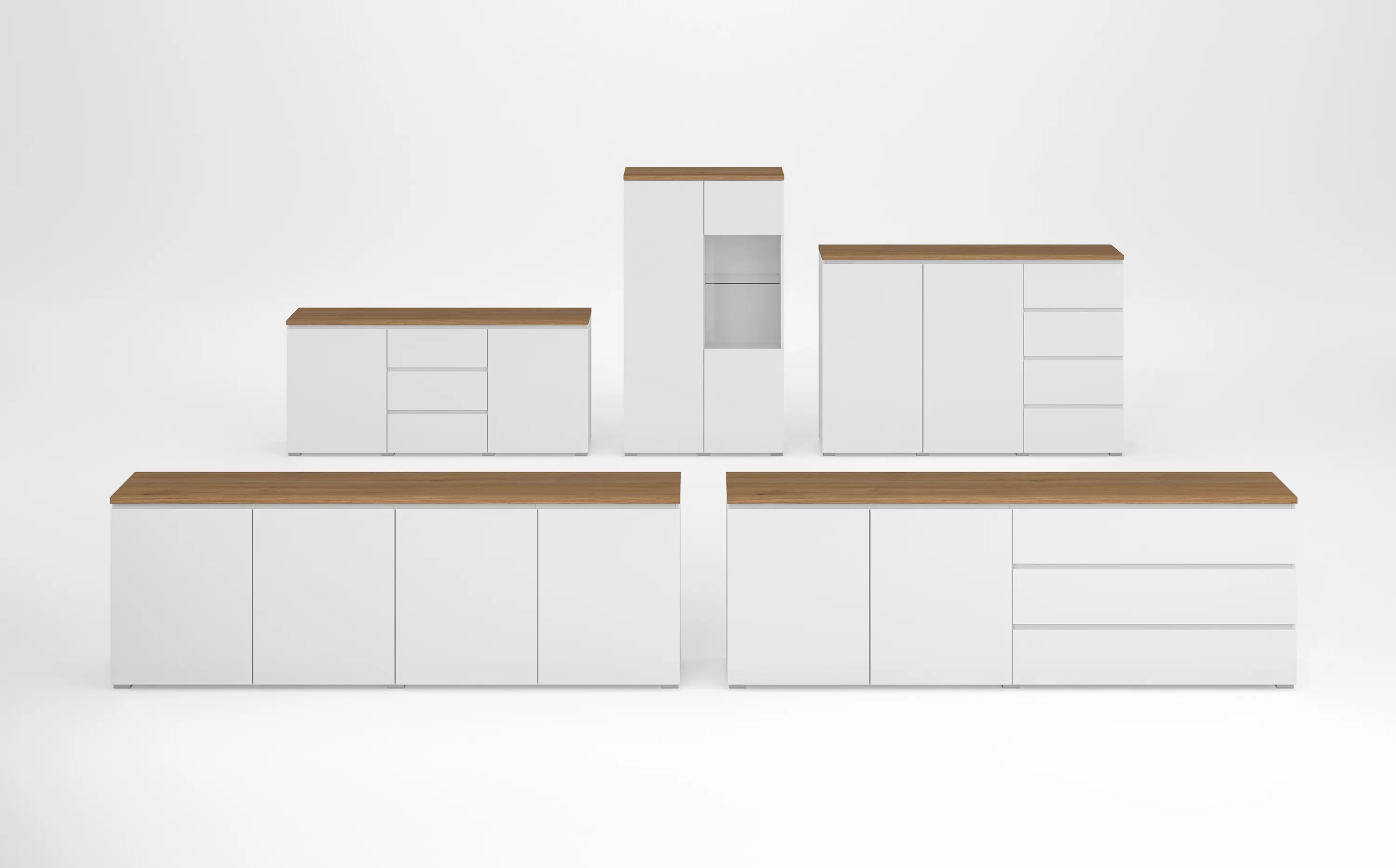 image kuchnia, meble, szafki, drewniany blat, biała zabudowa