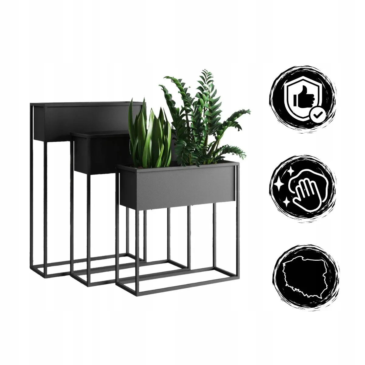 DONICZKA-osłonka na donice metalowa MARSYLIA L czarna - LD_TZ000038