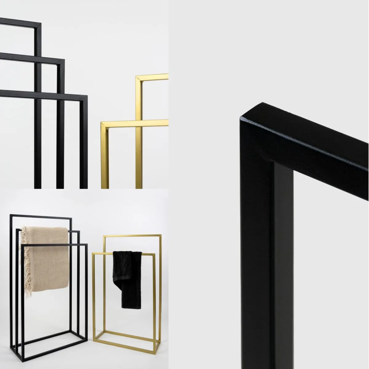 Stojak na ręczniki metalowy NANCY L czarny - LD_TZ000054