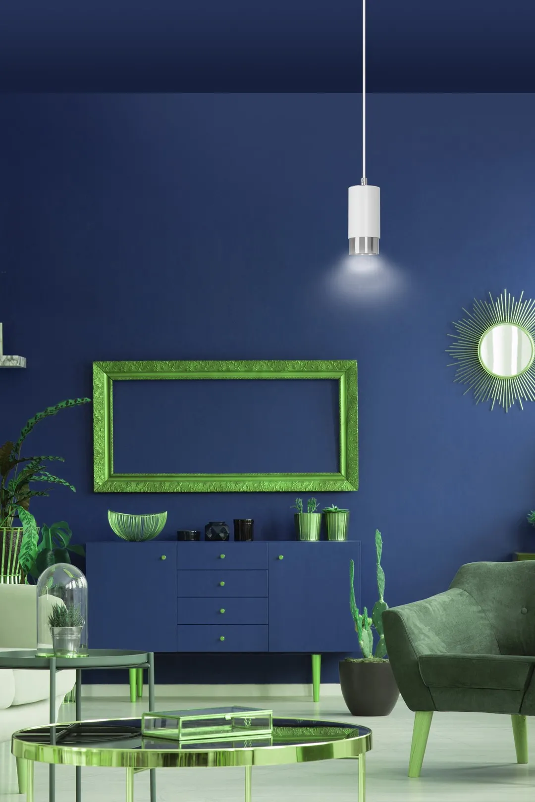 Lampa wisząca FUMIKO Biały/Chrom 814/1 - 814/1