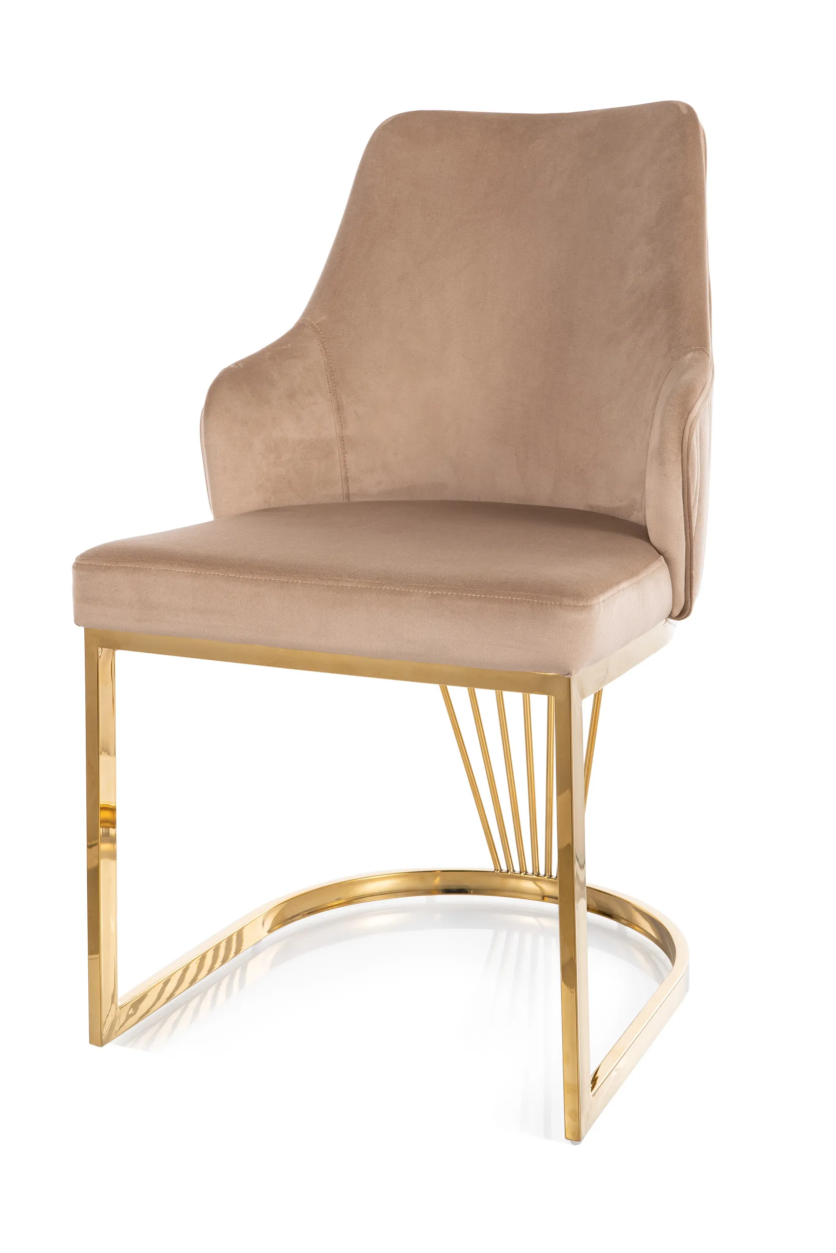 Krzesło ALURE VELVET beżowy/złote nogi