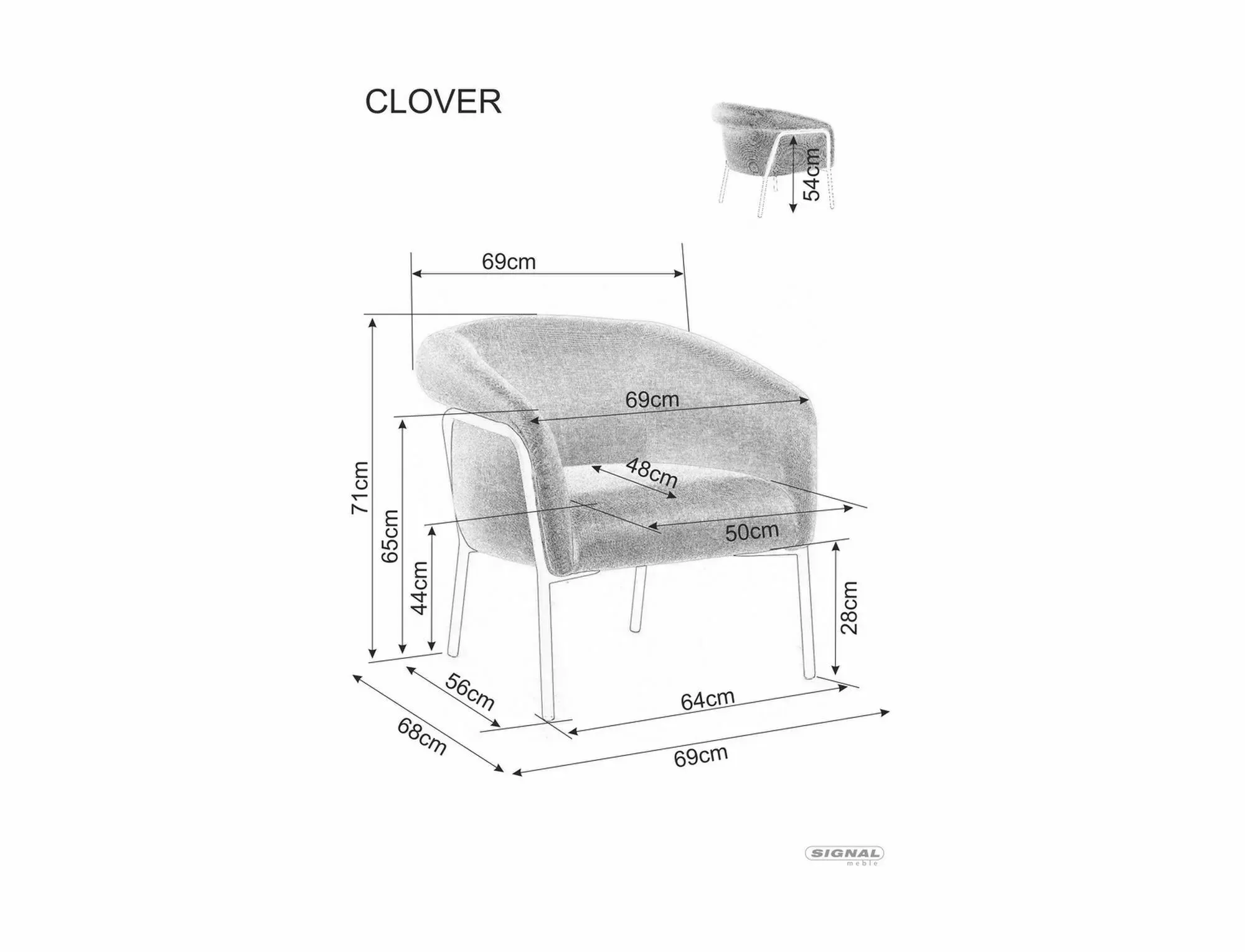 Fotel CLOVER BREGO 07 szary czarny stelaż Signal — zdjęcie 7
