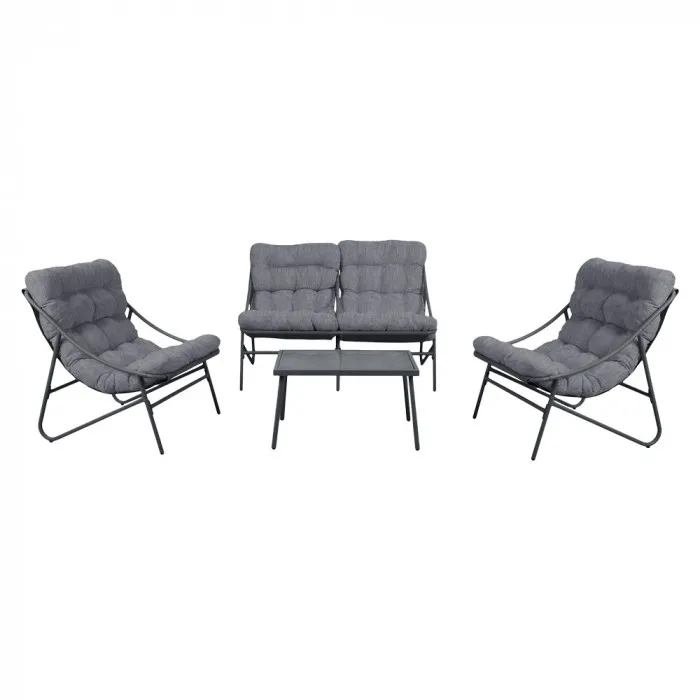 Zestaw mebli ogrodowych VIBE fotele, sofa ,stolik - szary Zestaw mebli ogrodowych VIBE fotele, sofa ,stolik - szary