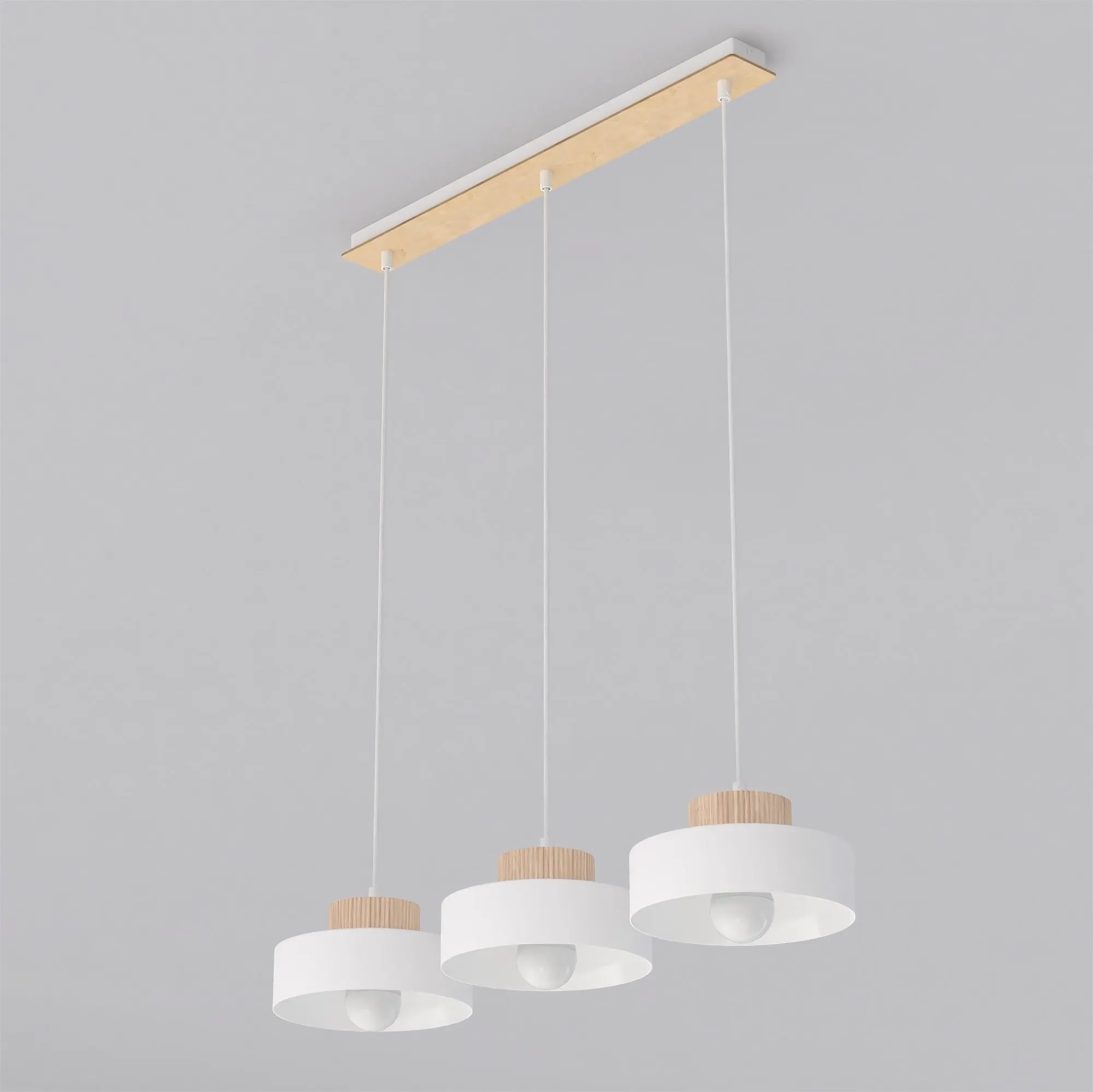 Lampa wisząca z dwuwarstwowym kloszem KIVI 3 biały naturalny